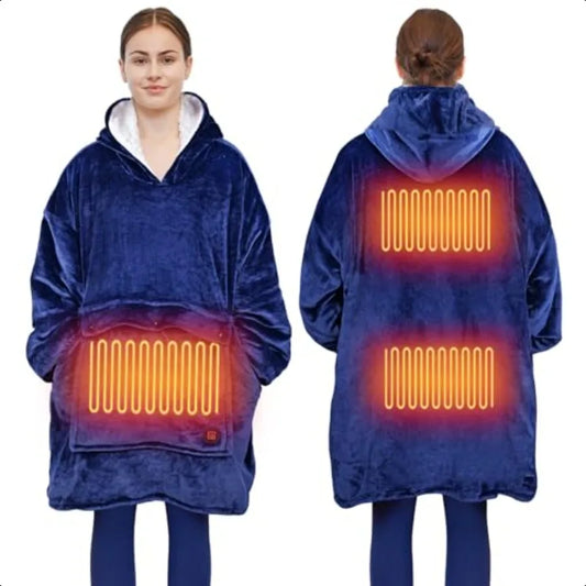 Heated Oversized Wearable Blanket Hoodie 3 Heat Settings
