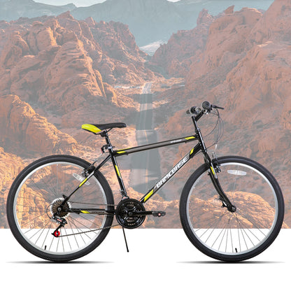 Mountain Bike for Men Women, 21 Speeds High-Carbon Steel Frame
