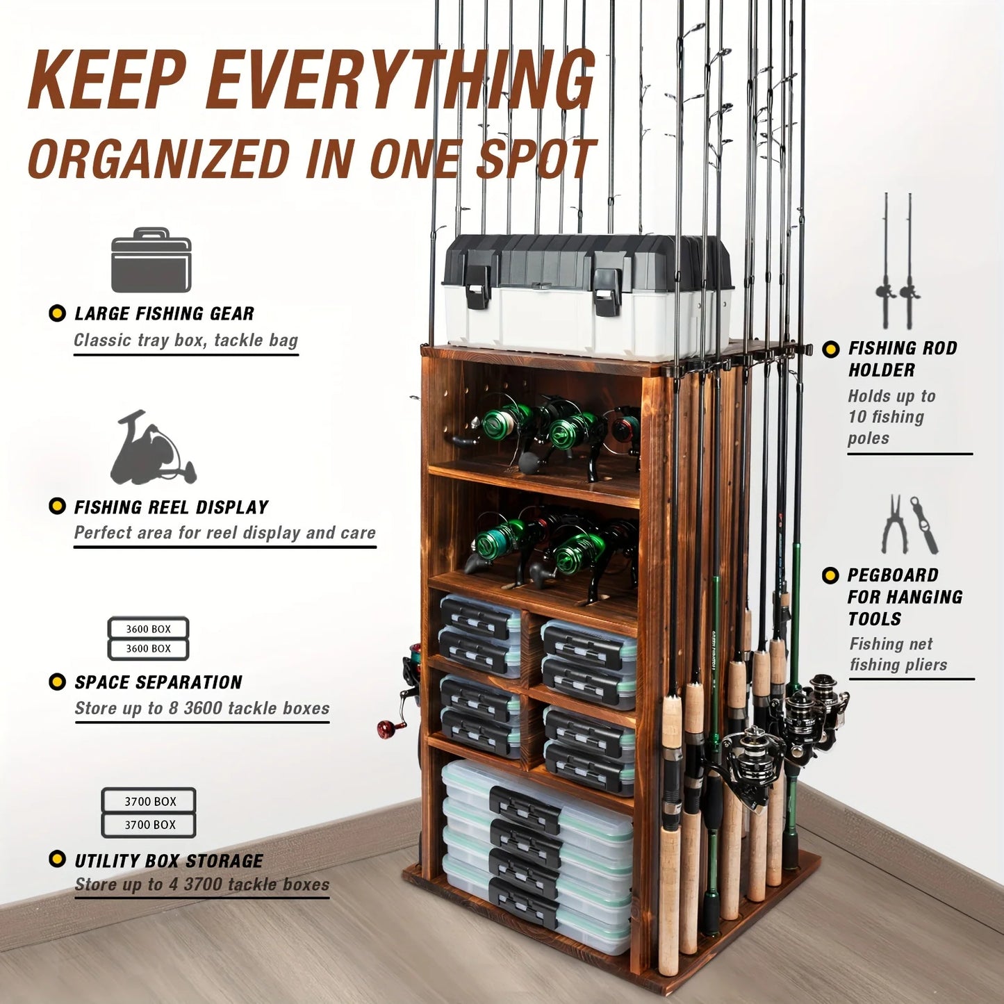 360 Degree Rotating Rod Rack Storage