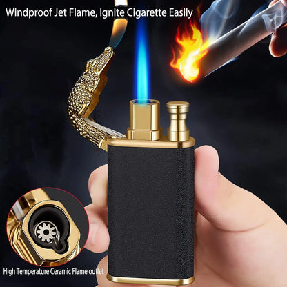 Cool Magic Crocodile Dual Flame Windproof Torch Lighter