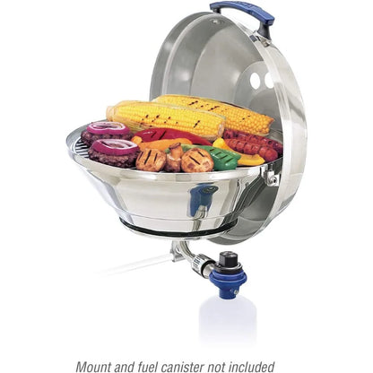 Marine Kettle Portable Gas Grill - Stainless Steel BBQ for Boats - Wind-Resistant Design, Safe Propane Connection