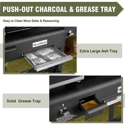 Dual Fuel Propane Charcoal Combo Flat Top Grill
