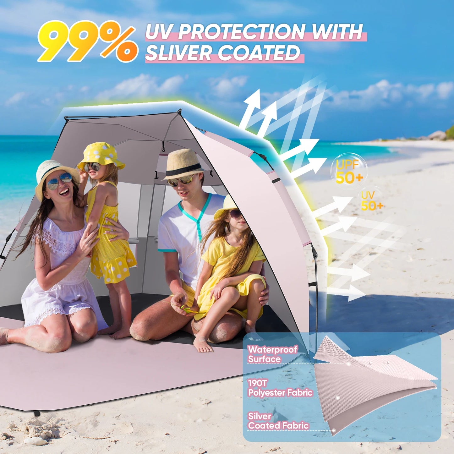 Pop up Beach Tent Easy Setup Canopy