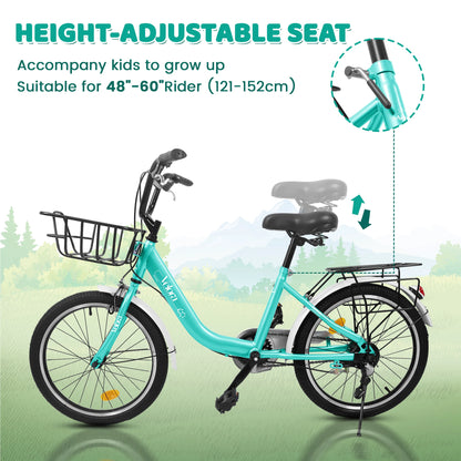 20 Inch 1 Speed Kids Bicycle with Basket