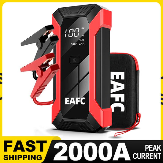 2000A Portable 12V Car Jump Starter with LED Light