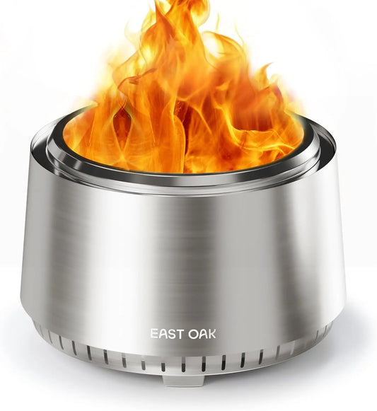 Stainless Steel Smokeless Fire Pit 21'' with Carrying Bag