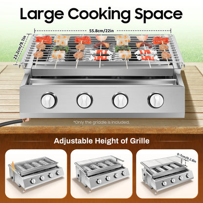 Smokeless Stainless Steel Portable Tabletop Gas Grill