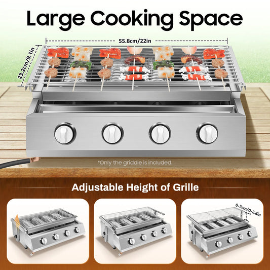 Smokeless Stainless Steel Portable Tabletop Gas Grill