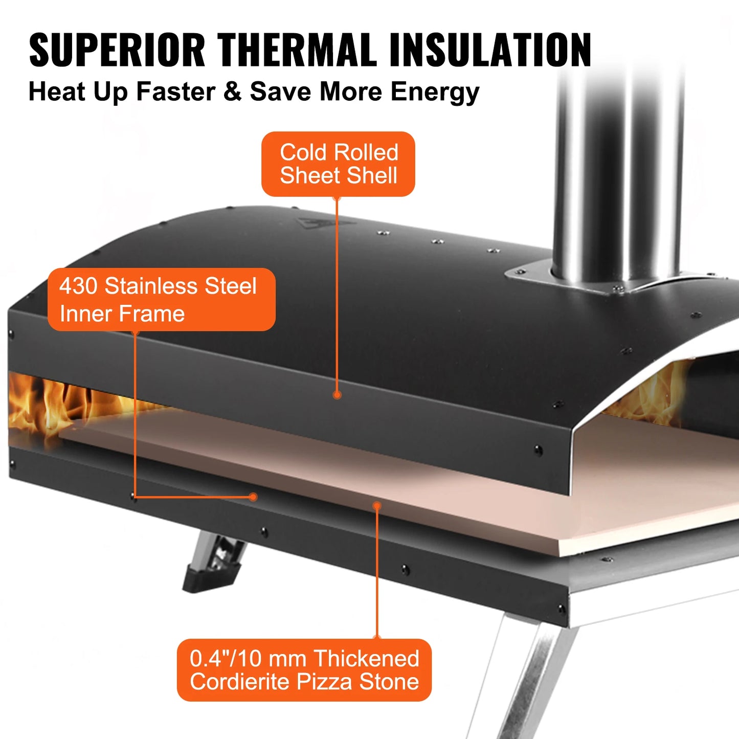 Portable Outside Stainless Steel 12inch Oven