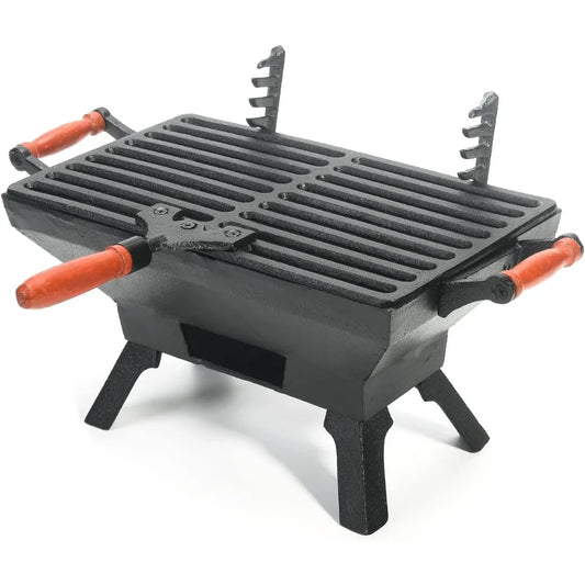 Heavy Duty Tabletop Cast Iron Charcoal Grill 12" x 6.8"