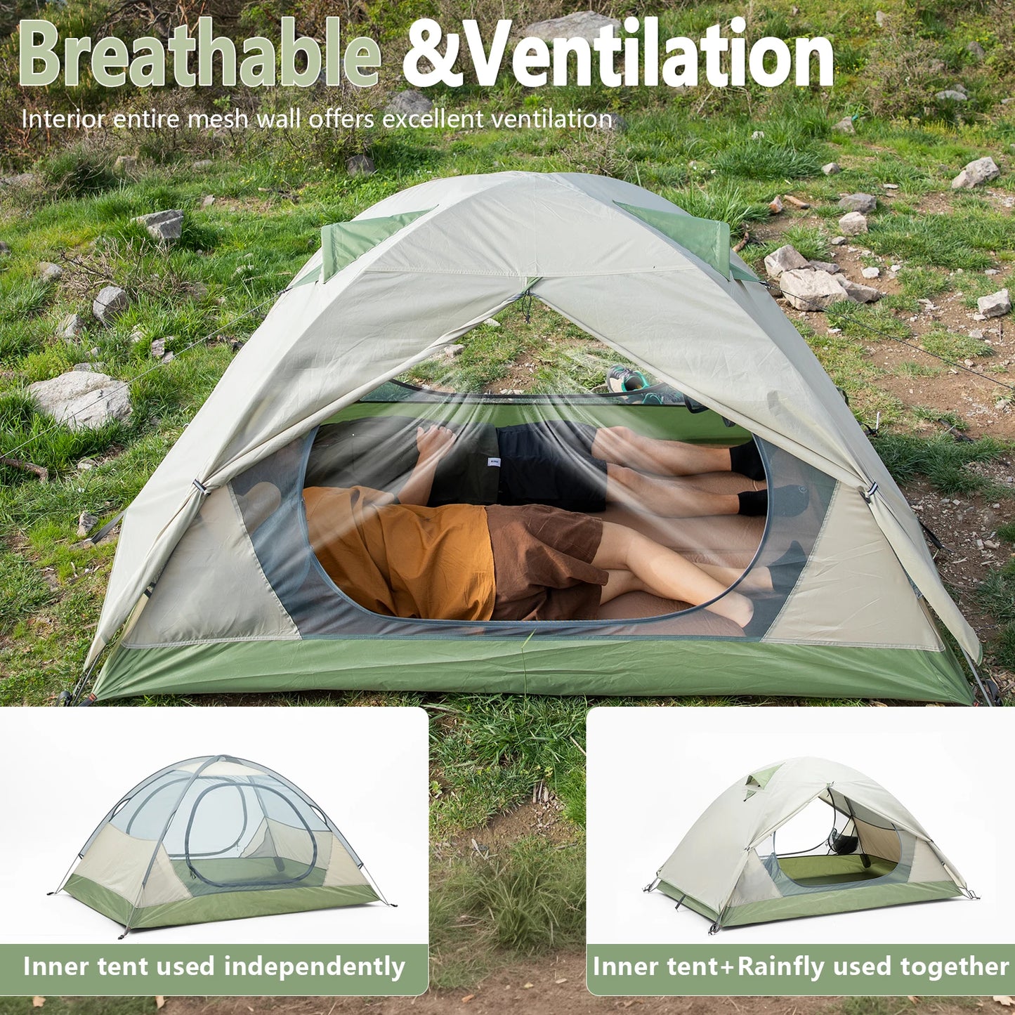 Ultralight  2 Person Double Layer Waterproof Portable Tent