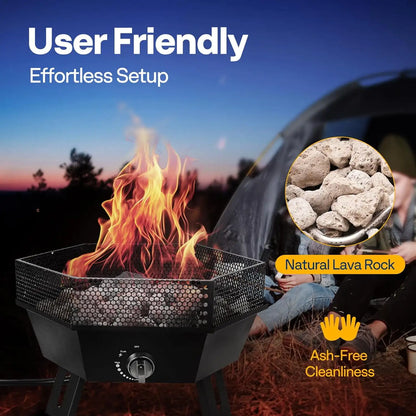 20-Inch Smokeless Portable 58,000 BTU Propane Fire Pit