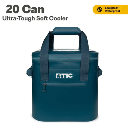 RTIC 20 Can Ultra-Tough Soft Cooler, 15 Qt, Leakproof, Waterproof Zipper