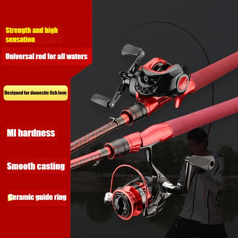 Red 180 Cm Carbon Fishing Rod ML