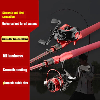 Red 180 Cm Carbon Fishing Rod ML