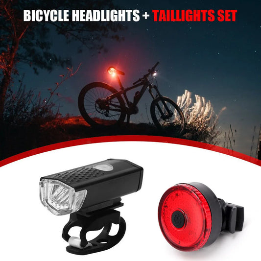 LED Bicycle Light Set Front Rear