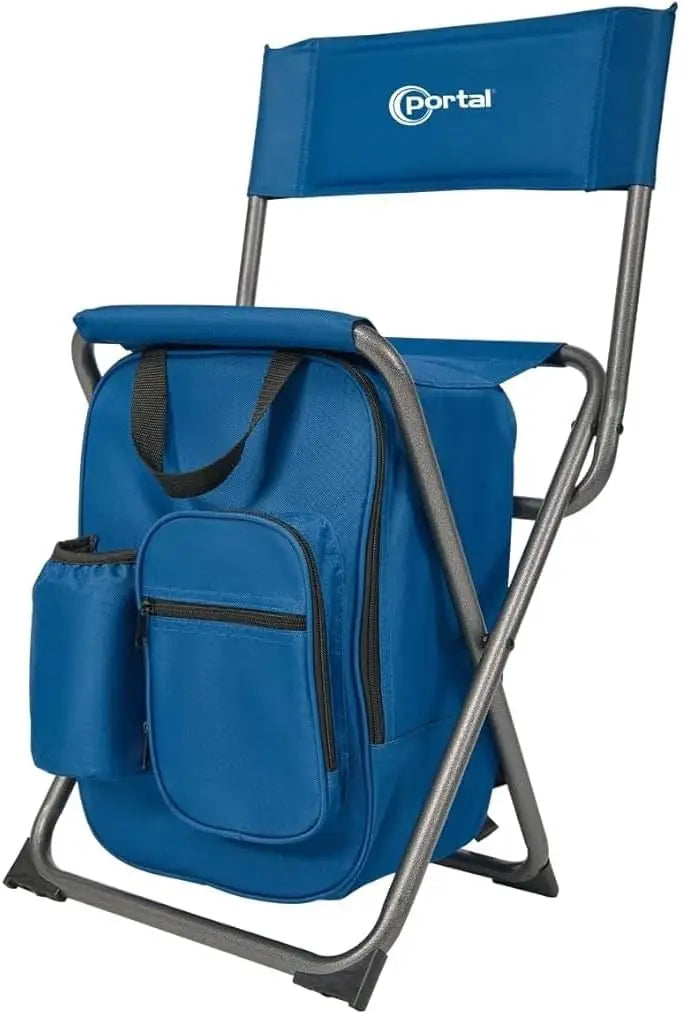 PORTAL Backpack Cooler Chair Fishing Chairs with Backrest Folding Camping Stool Compact for Outdoors Hiking Hunting Travel