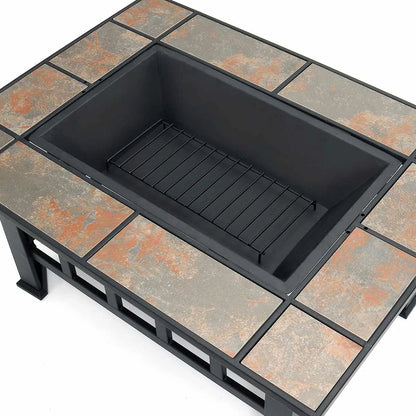 37 Inch Outdoor Patio Fire Pit with Large Steel BBQ Grill