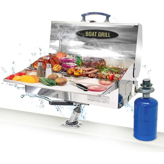 Marine-Grade Stainless Steel Barbecue Grill for Boats