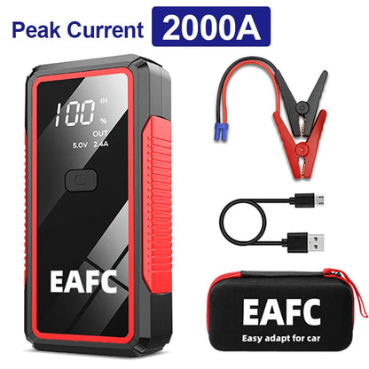 2000A Portable 12V Car Jump Starter with LED Light