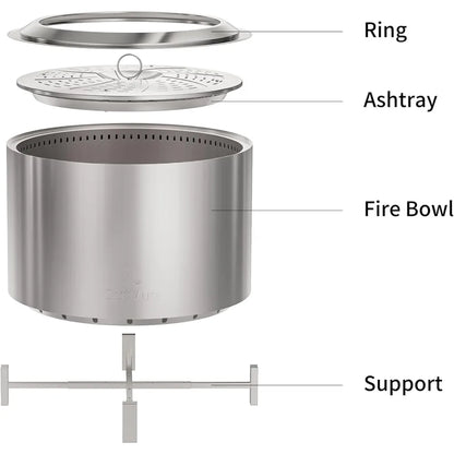 22-inch Stainless Steel Smokeless Fire Pit