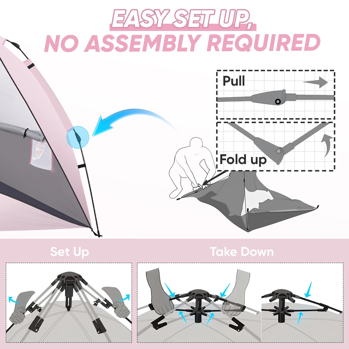 Pop up Beach Tent Easy Setup Canopy
