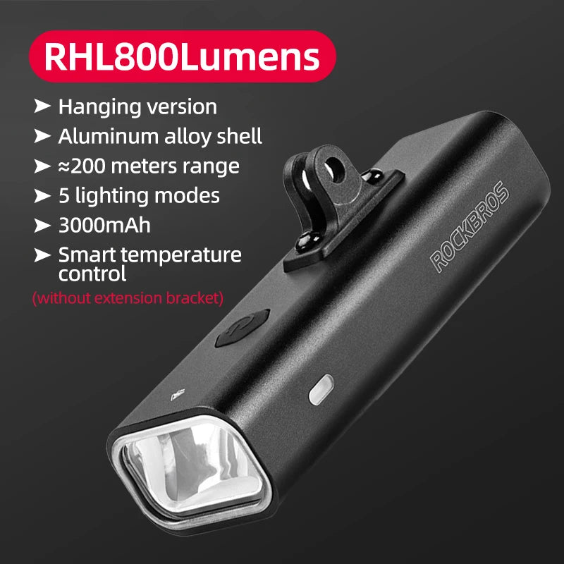 IPX6 Type-c Rechargeable Bicycle Headlight LED 400/800/1000/1500LM