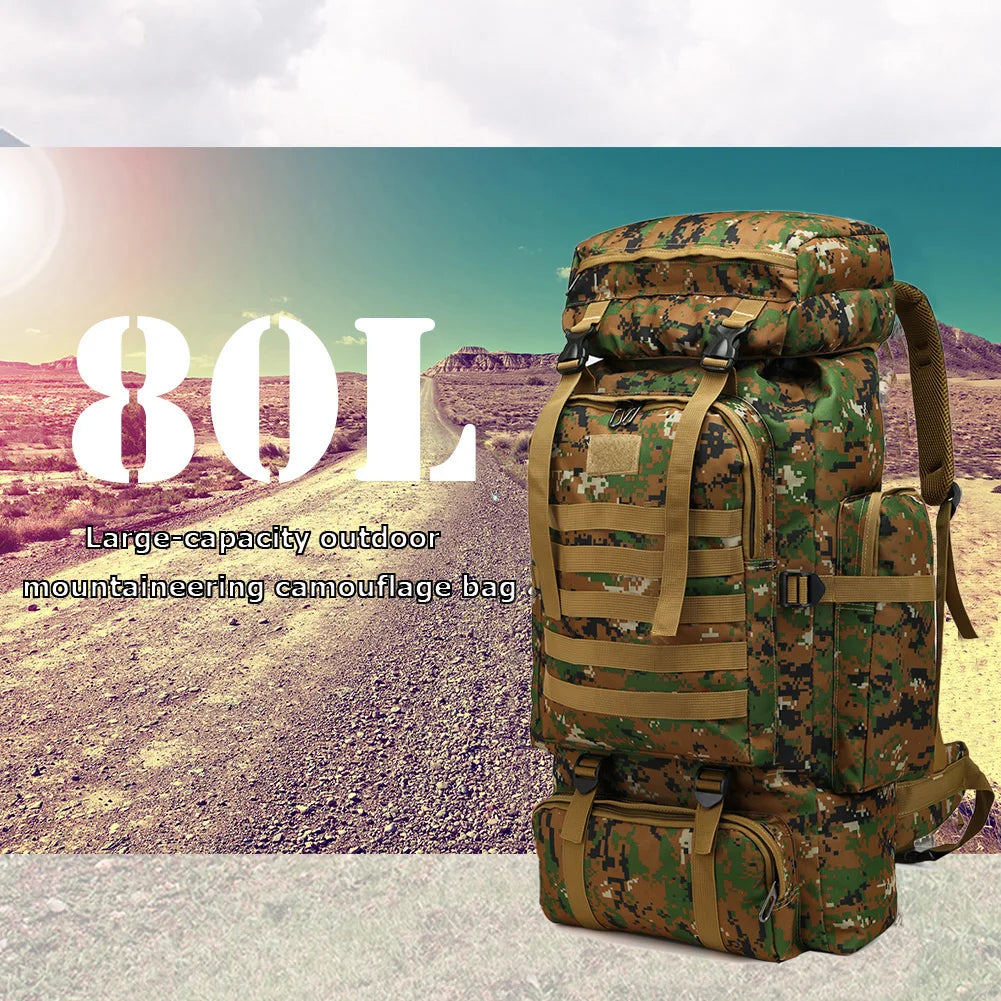 80L/600D Hiking Camping Waterproof Backpack