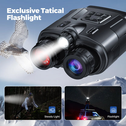 4K Night Vision Binoculars 3inch Screen 8X Digital Zoom With Tactical Light
