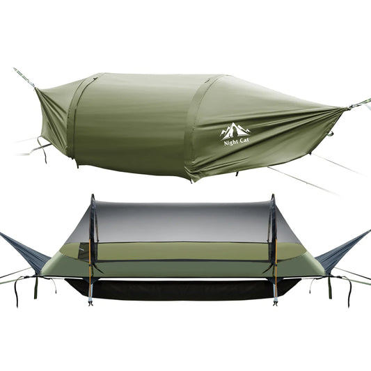 Rainfly Waterproof Flat Lay Hammock Tent with Mosquito Net