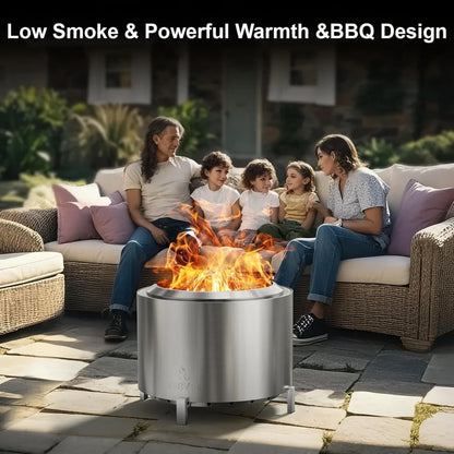 22-inch Stainless Steel Smokeless Fire Pit
