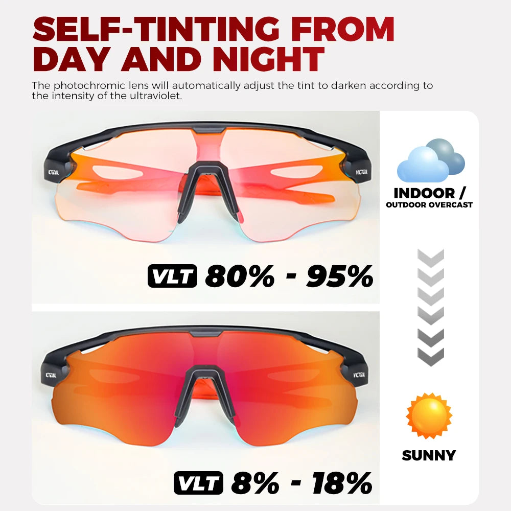 Photochromic Sunglasses UV400 Protection Bicycle Eyewear