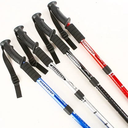 Ultralight Foldable Trekking Poles Straight Grip Handle