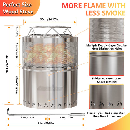 Outdoor Stainless Steel Fire Pit Stove