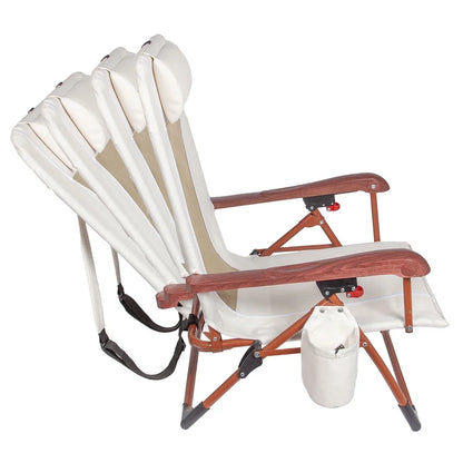 Low Profile Reclining Backpack Chair with Insulated Drink Holder \