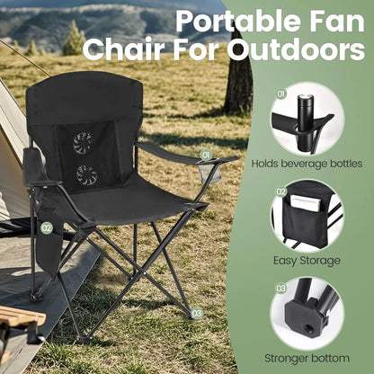 2 Pack Camping Chairs with Fan