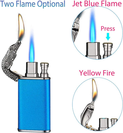 Cool Magic Crocodile Dual Flame Windproof Torch Lighter
