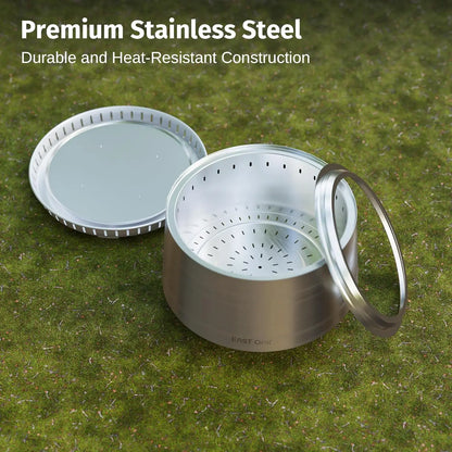 Stainless Steel Smokeless Fire Pit 21'' with Carrying Bag