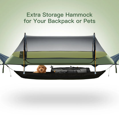 Rainfly Waterproof Flat Lay Hammock Tent with Mosquito Net