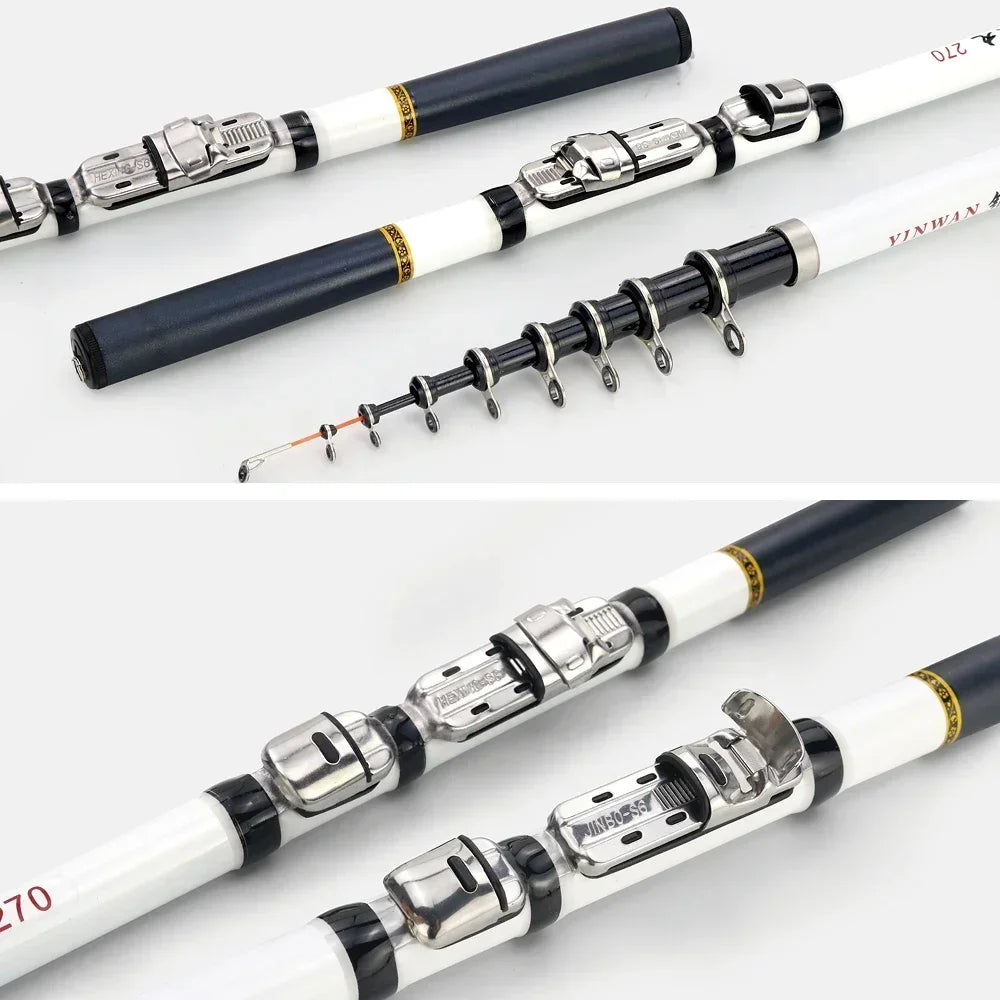 Telescopic Carbon Fiber Mini Fishing Rod 3M 2.7M 2.4M 2.1M 1.8M 1.5M