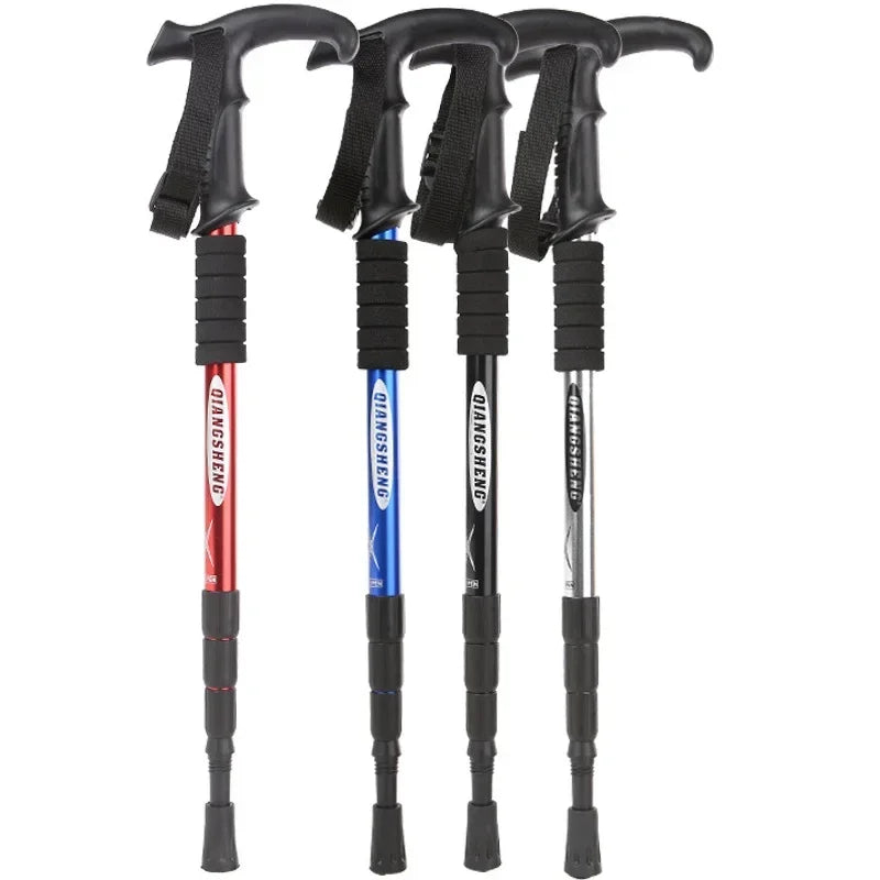 Ultralight Foldable Trekking Poles Straight Grip Handle