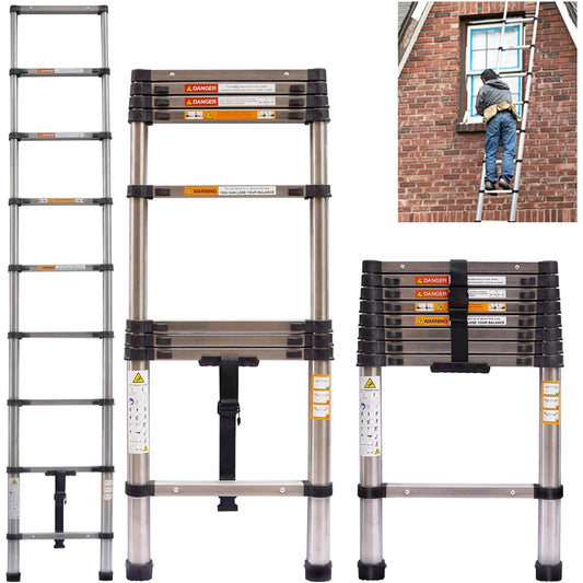 Convenient Extendable Stainless Steel Telescopic Ladder