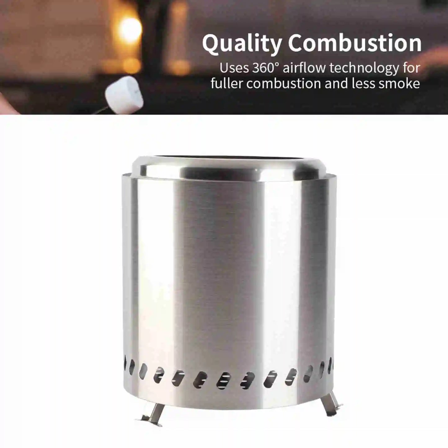 Portable Small Stainless-Steel Wood Burning Smokeless Firepit