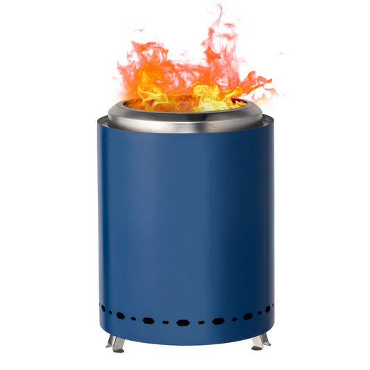 7.1"x7.1"x9.7in smokeless fire pit blue