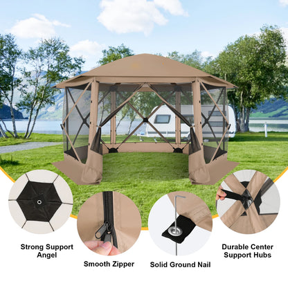 Pop up 12x12 Outdoor Gazebo Screened Tent