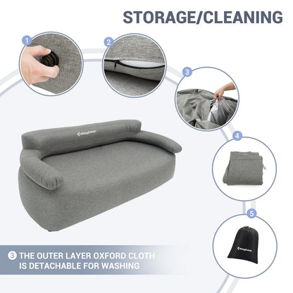Portable Double Air Couch, Outdoor Air Beach Couch Inflatable Lounger for Camping, Picnics, and Beach Games