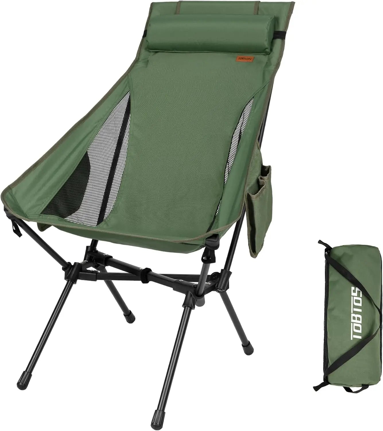 Portable High Back Camping Chair, Support Heavy Duty 440 lbs