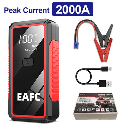 2000A Portable 12V Car Jump Starter with LED Light