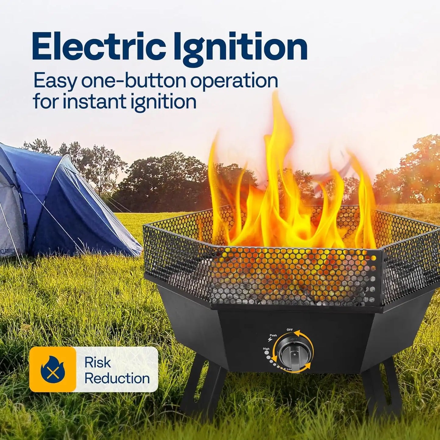 20-Inch Smokeless Portable 58,000 BTU Propane Fire Pit