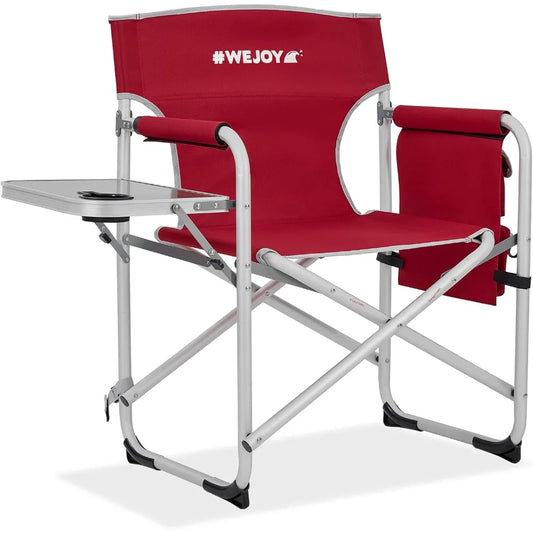 Heavy Duty Oversized Portable Folding Directors Chair with Side Table